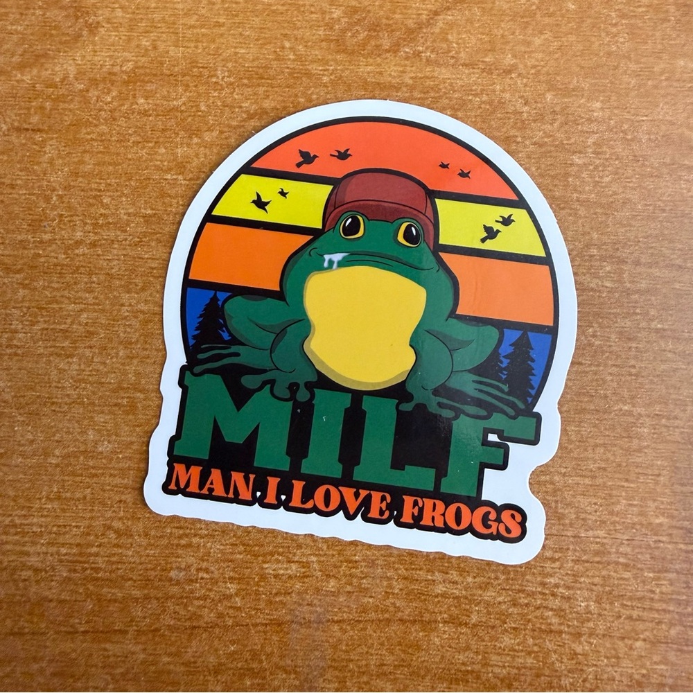 Frog Sticker with Colorful Background